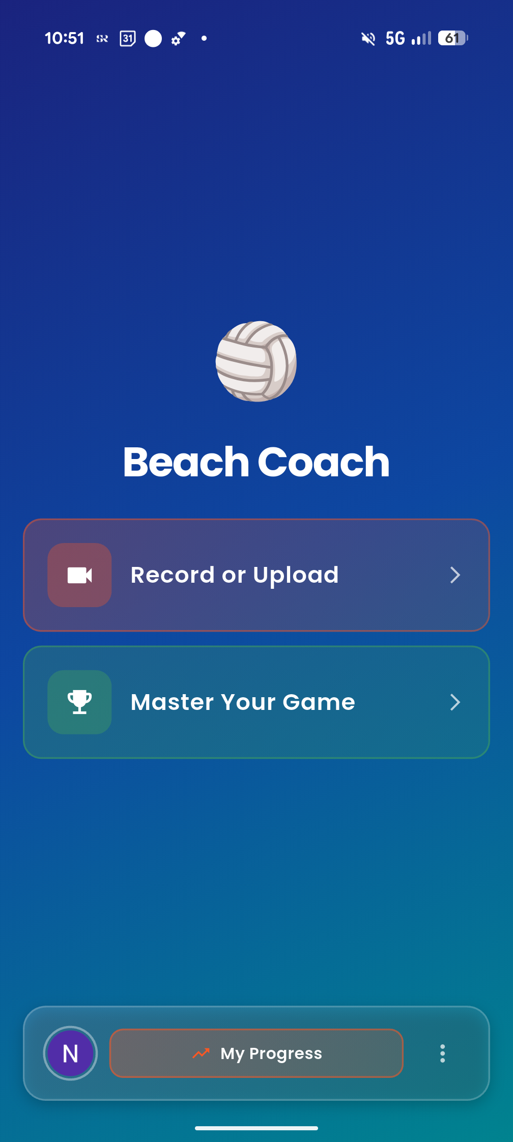 Beach Coach App Screenshot 1